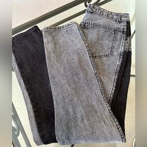 High-Waist Women’s Two-Tone Grey Black Jeans